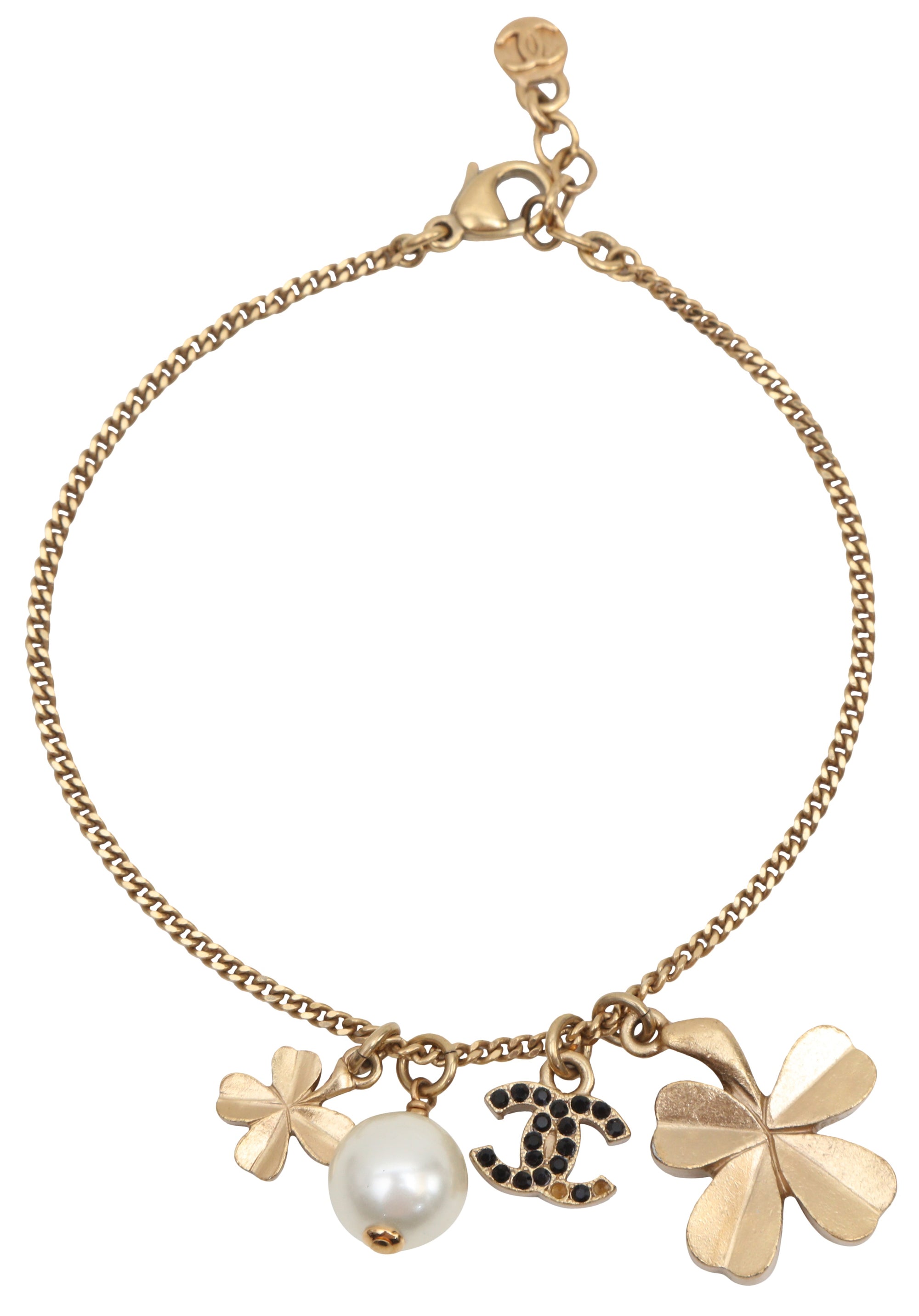 Chanel Four Leaf Clover Charm Anklet