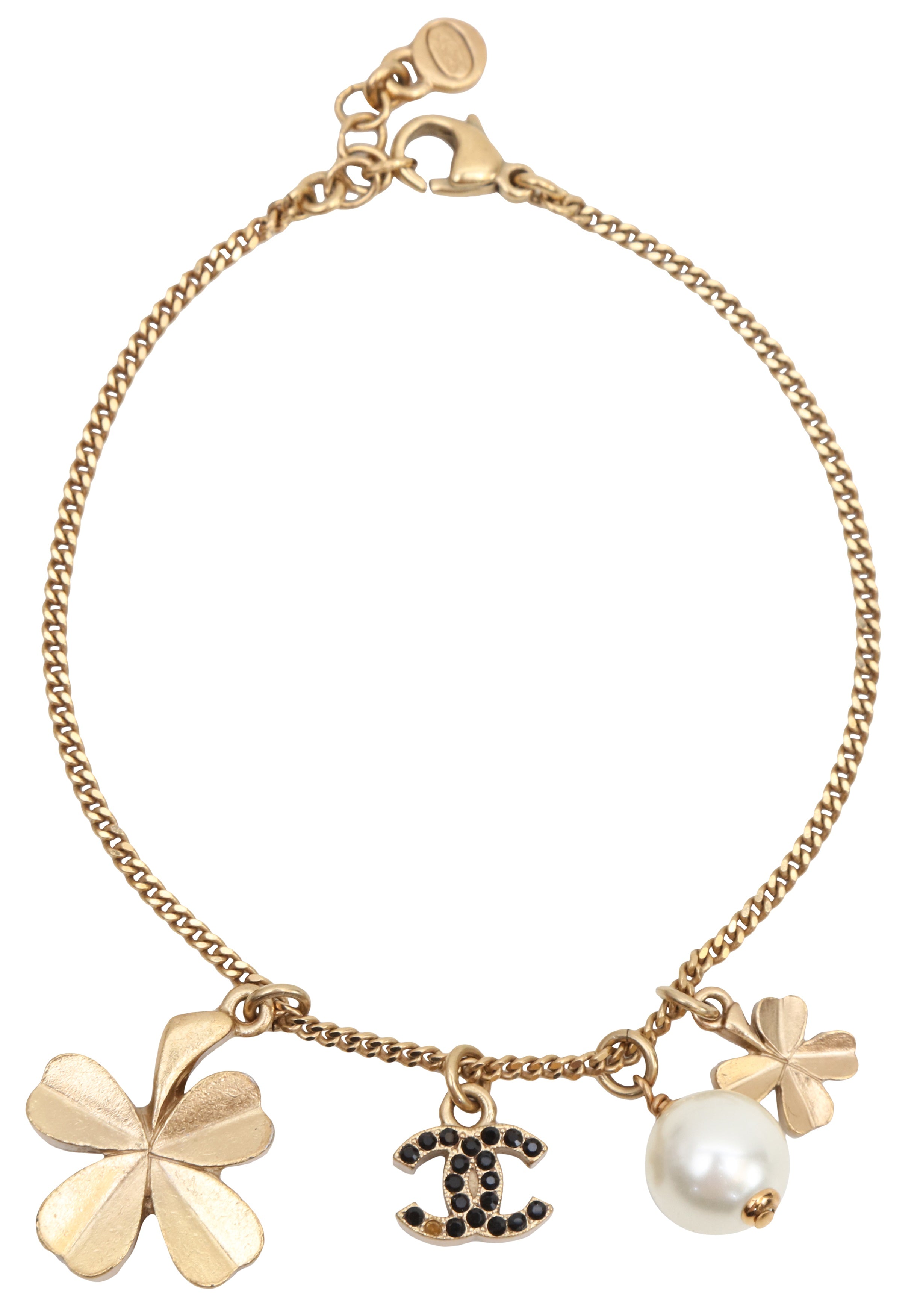 Chanel Four Leaf Clover Charm Anklet