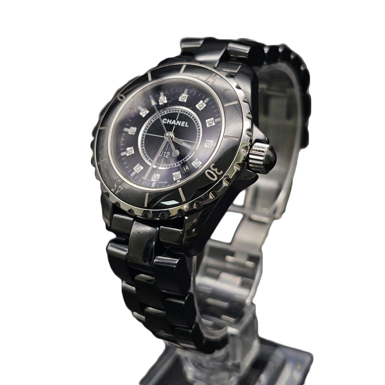 Chanel J12 Ceramic and Diamonds Ladies Quartz Watch - 33mm