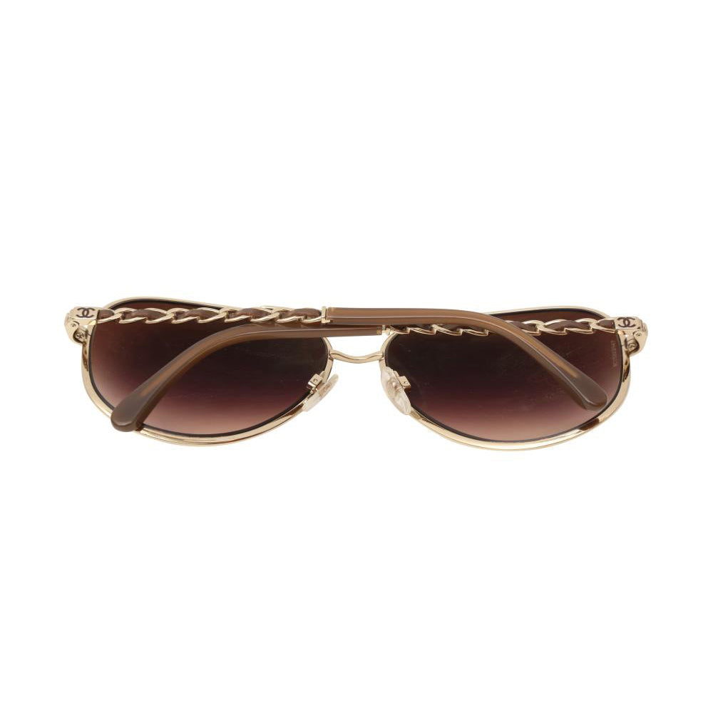 Chanel Square Interlocking CC Logo Aviator Sunglasses