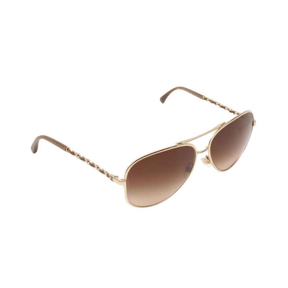Chanel Square Interlocking CC Logo Aviator Sunglasses