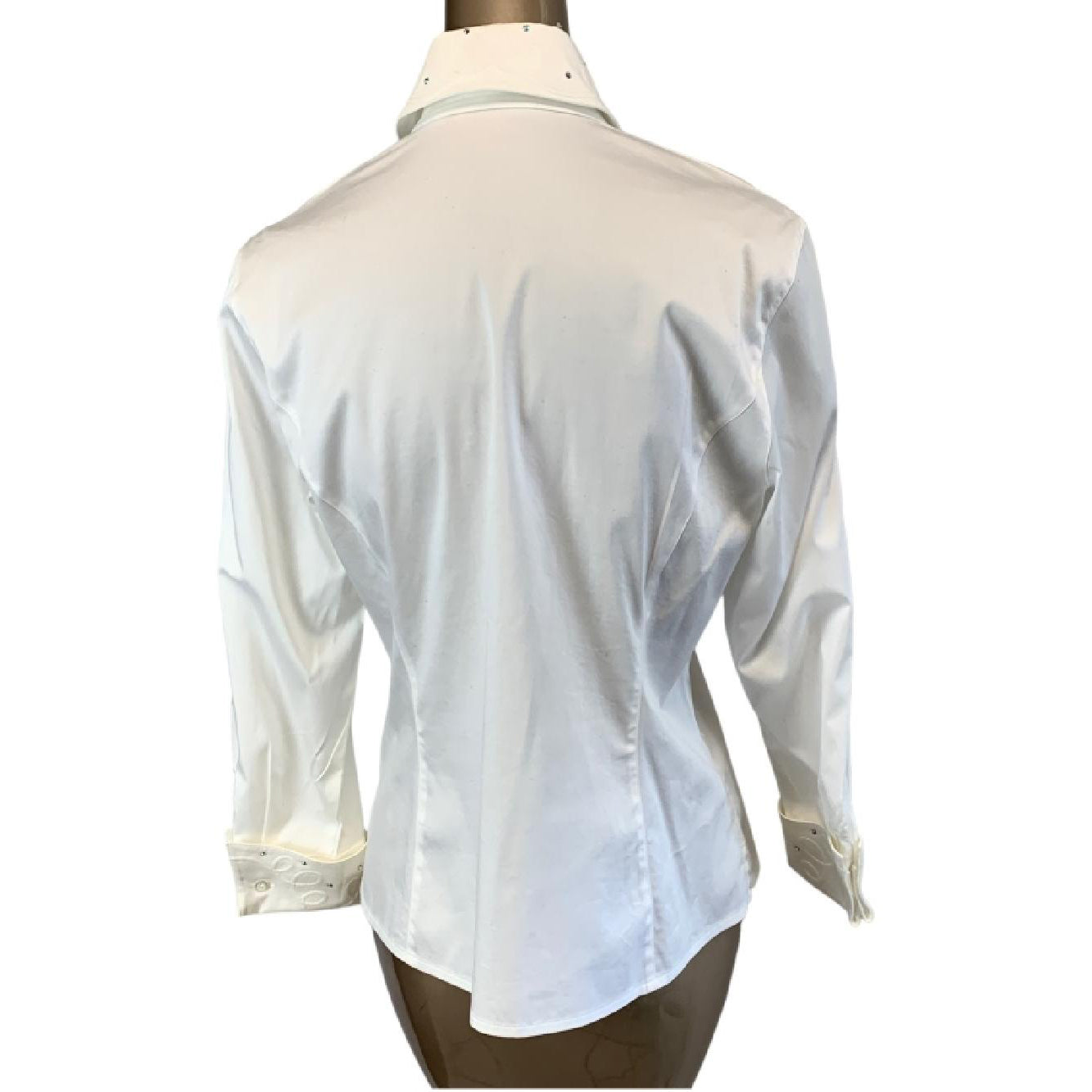 Escada Diamond Button Down White Blouse - Size 40