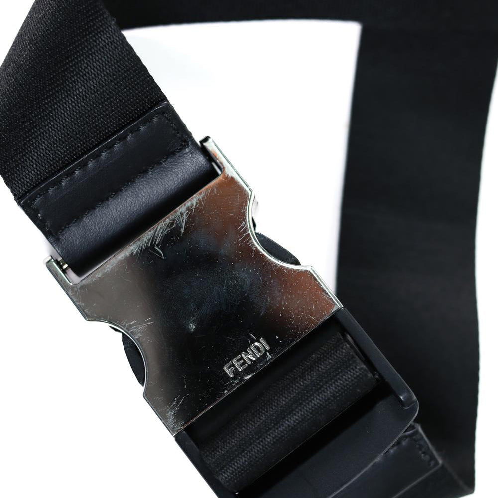 Fendi Vitello FF Embossed Leather Bi-color Maya Black Belt Bag