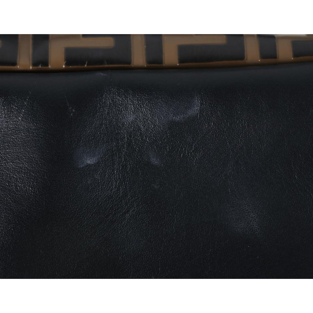 Fendi Vitello FF Embossed Leather Bi-color Maya Black Belt Bag