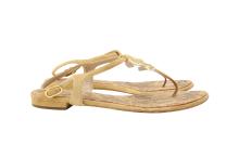 Chanel Beige CC Thong Flat Sandal - Size 39.5 EU