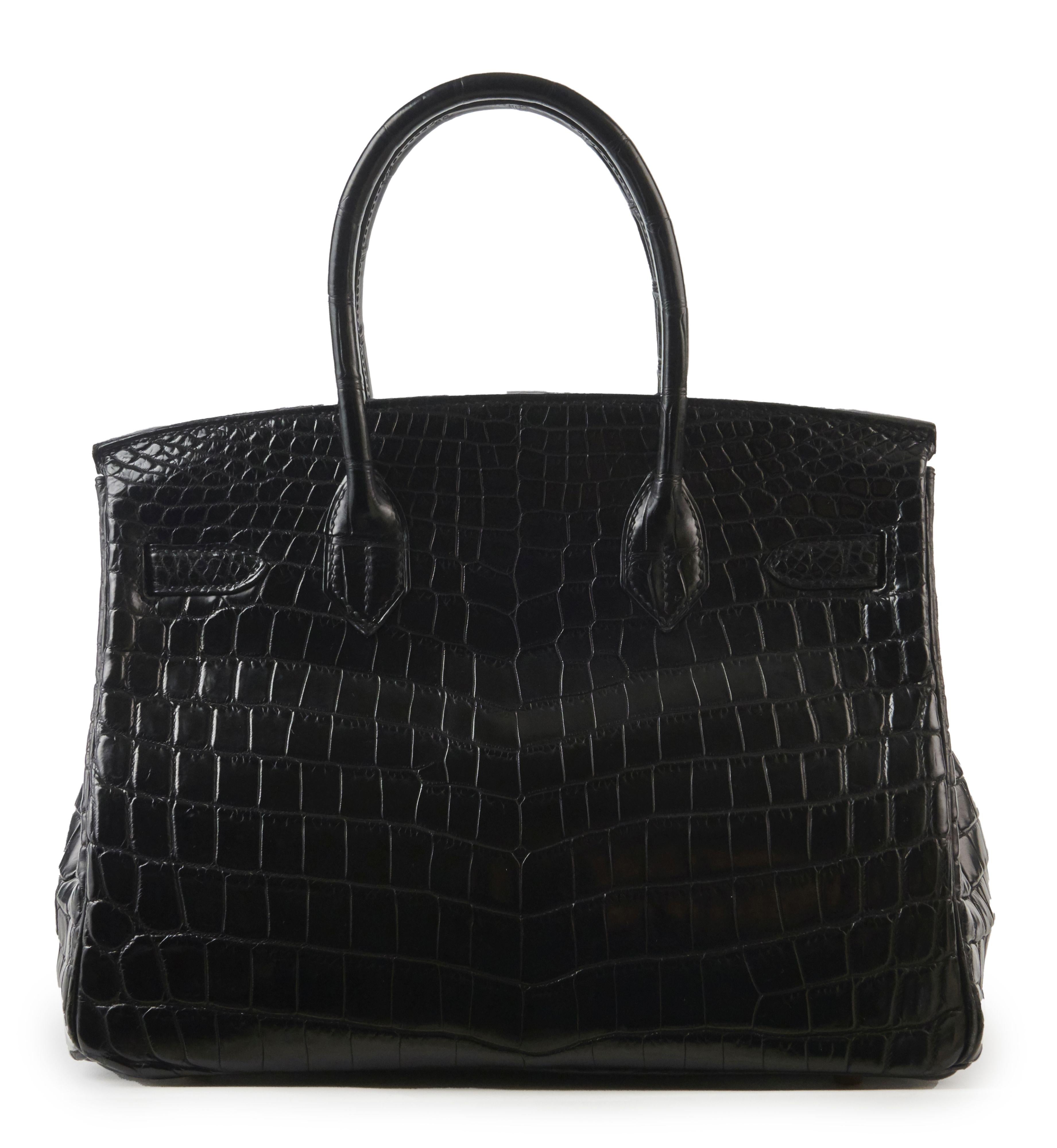 Hermès Black Matte Crocodile Niloticus Birkin 30 with Gold Hardware