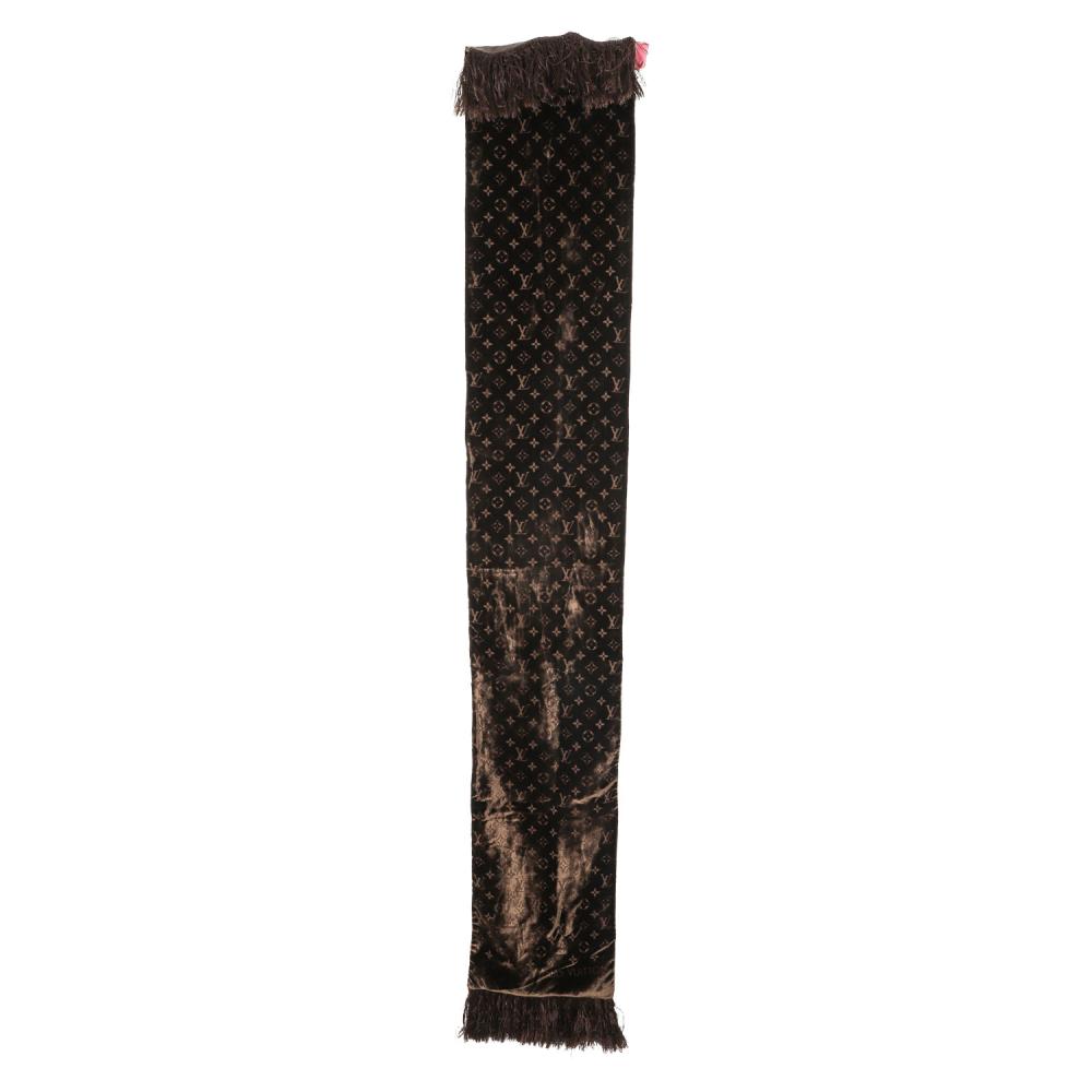 Louis Vuitton Monogram Velvet Brown Scarf