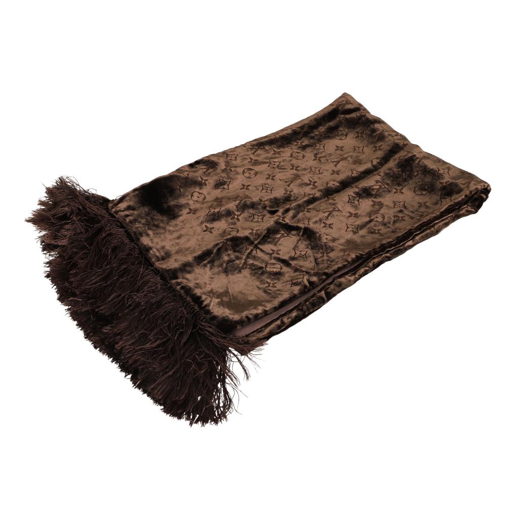 Louis Vuitton Monogram Velvet Brown Scarf