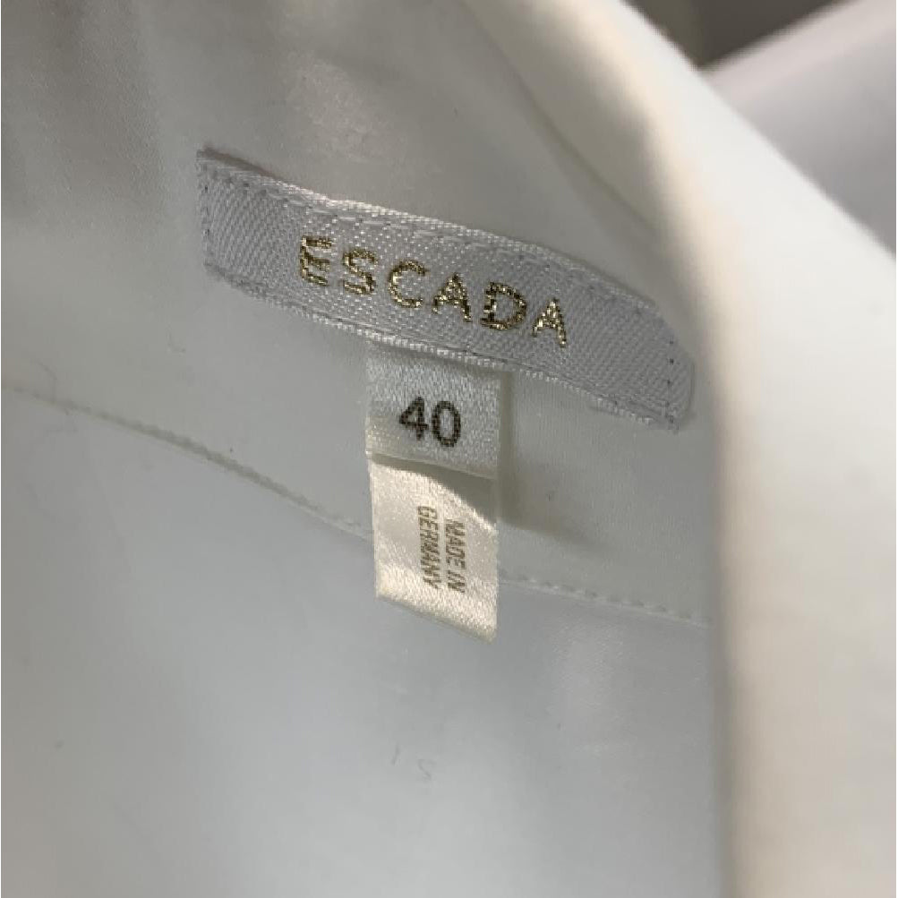 Escada Diamond Button Down White Blouse - Size 40