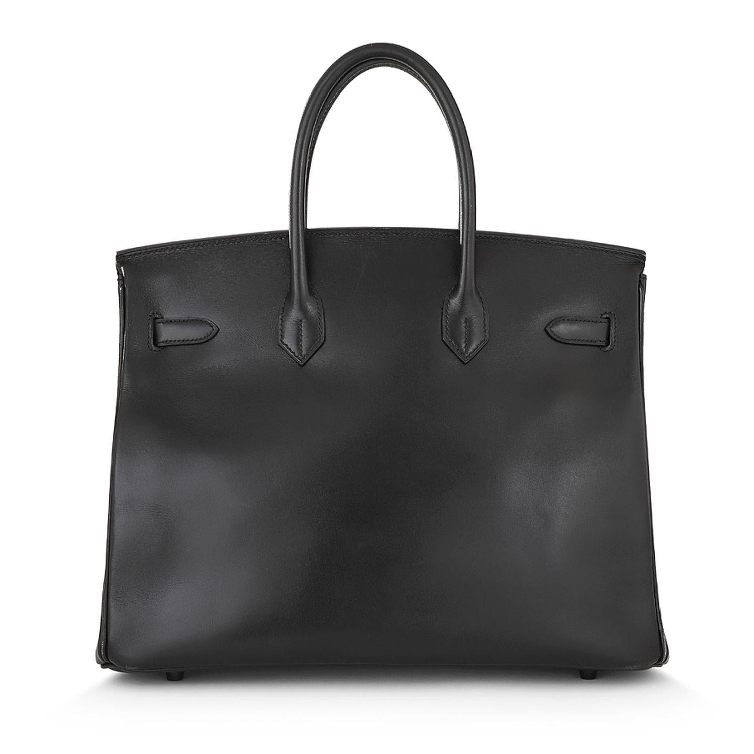 So Black Hermès Birkin 35 with Ruthenium Hardware