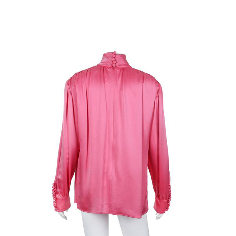 Gucci Pink Long Sleeve Silk Blouse - Women's Size 40