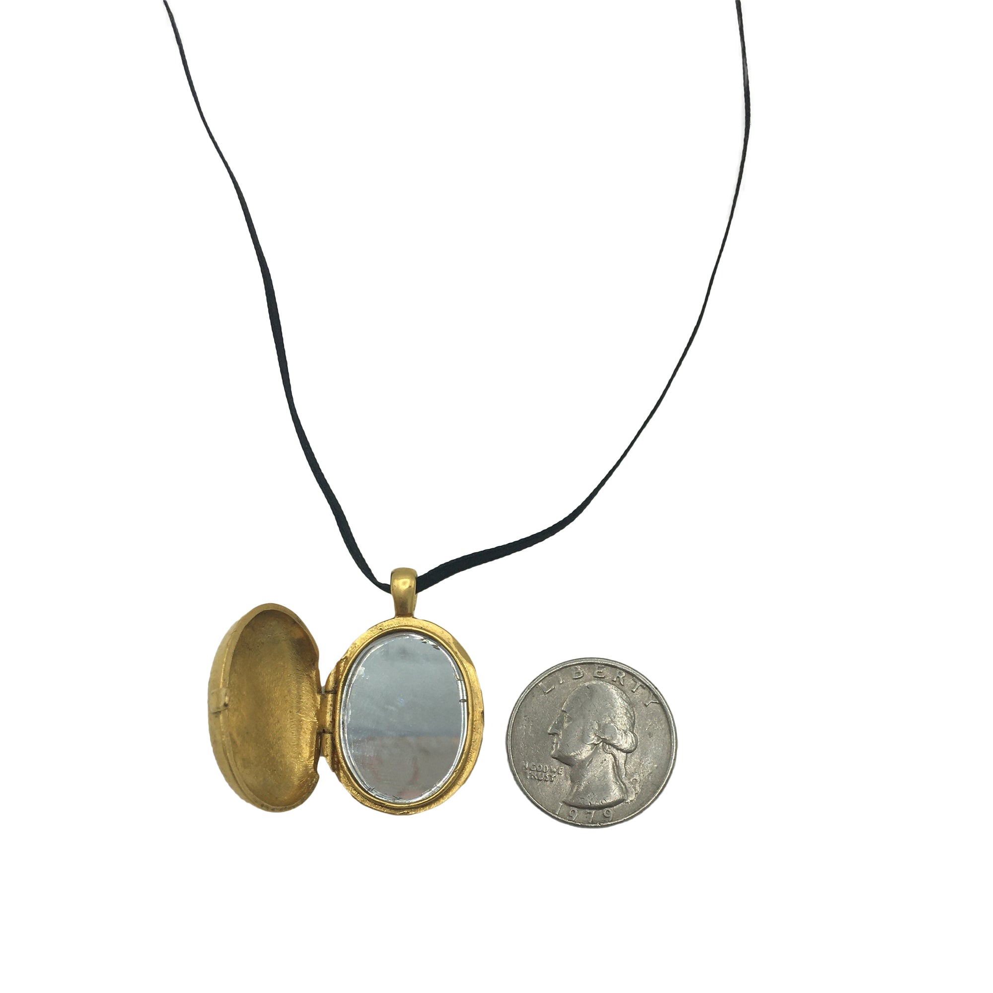 Chanel CC Mirror Medallion in Satin Ribbon Necklace