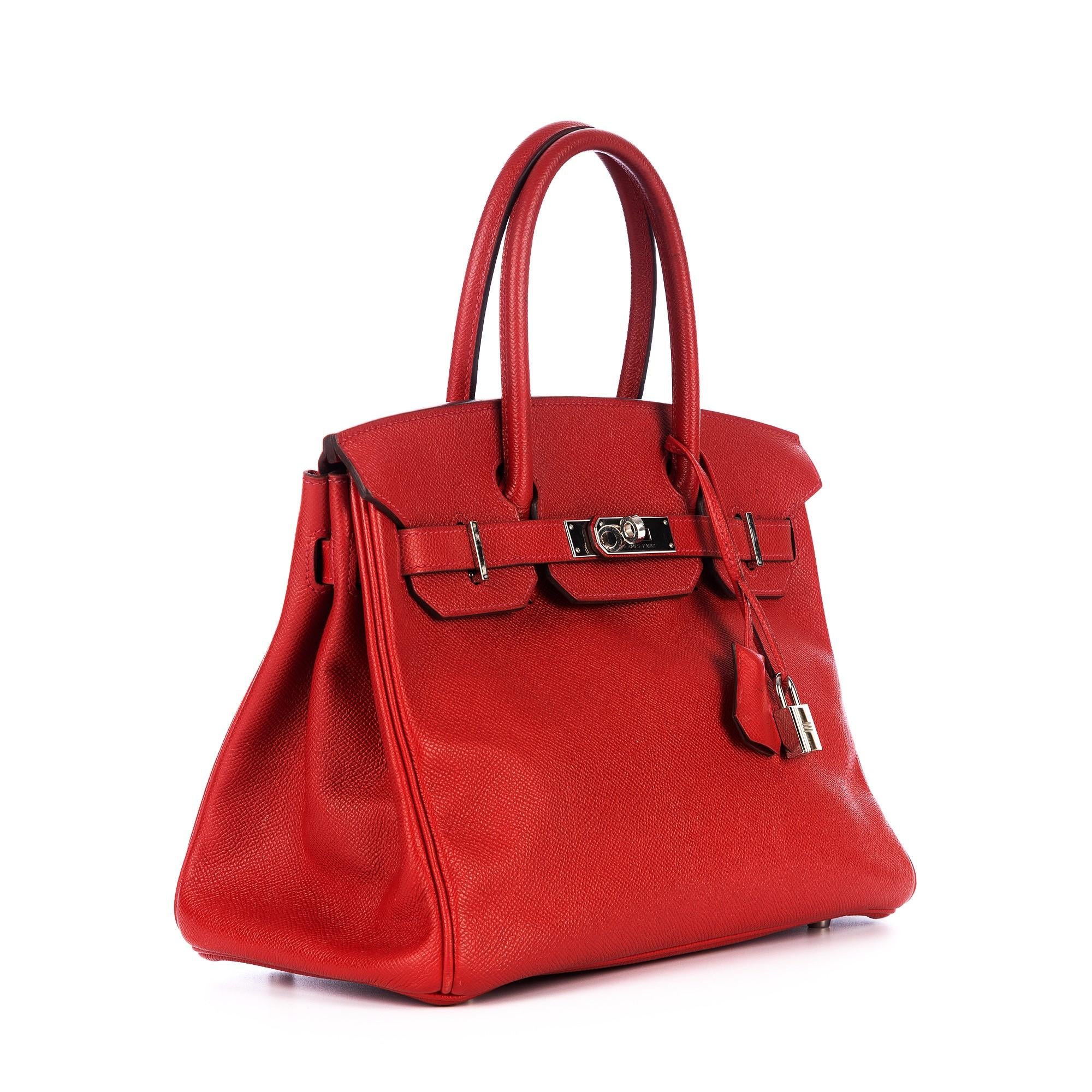 Hermès Rouge Casaque Epsom Leather Birkin 30 with Palladium Hardware 2014