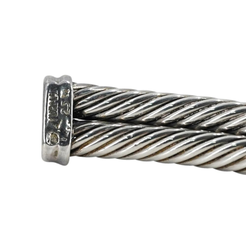 David Yurman 14k Gold & Sterling Double X Cable Choker Necklace