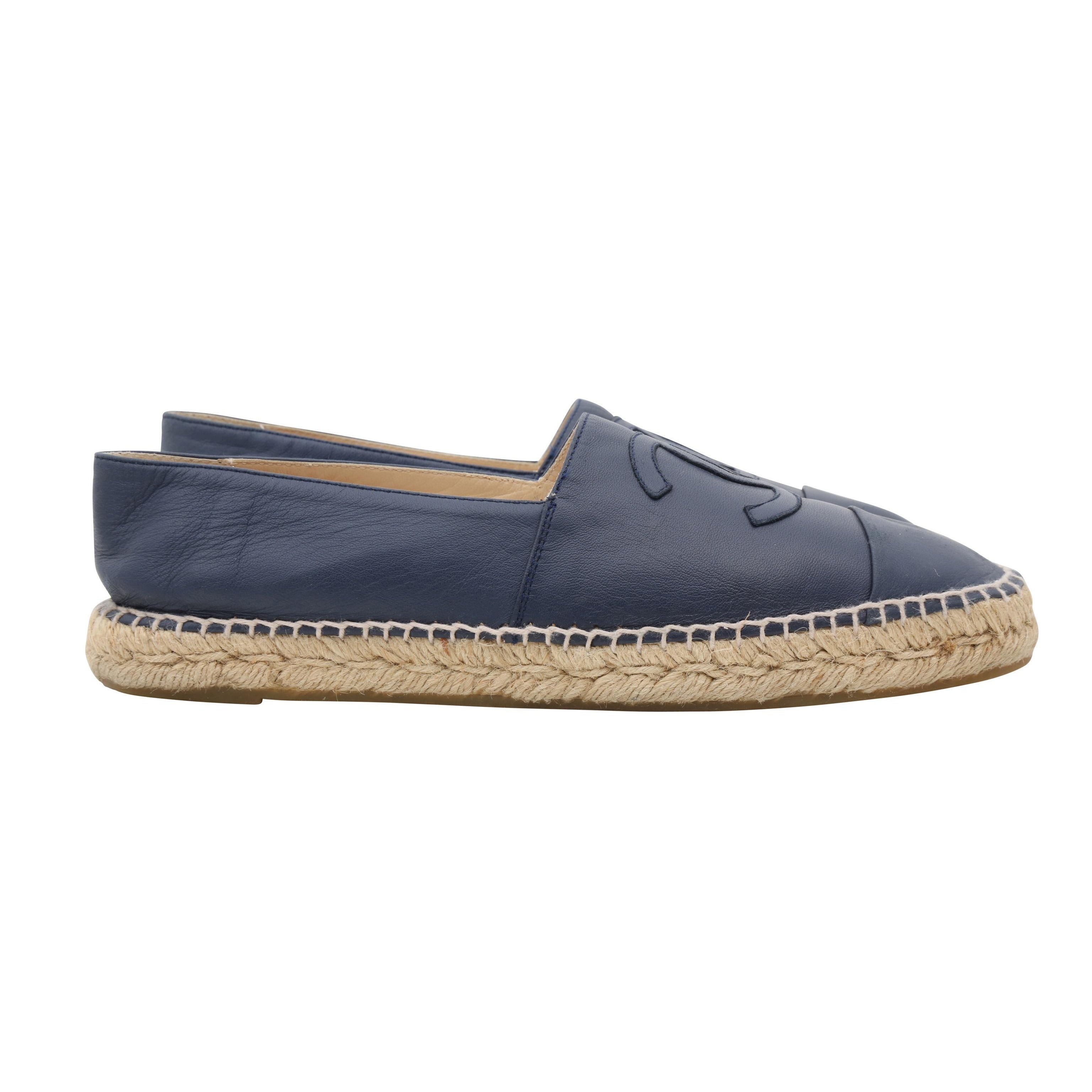 Chanel Blue CC Logo Flat Espadrille - Size 41 EU / 11 US