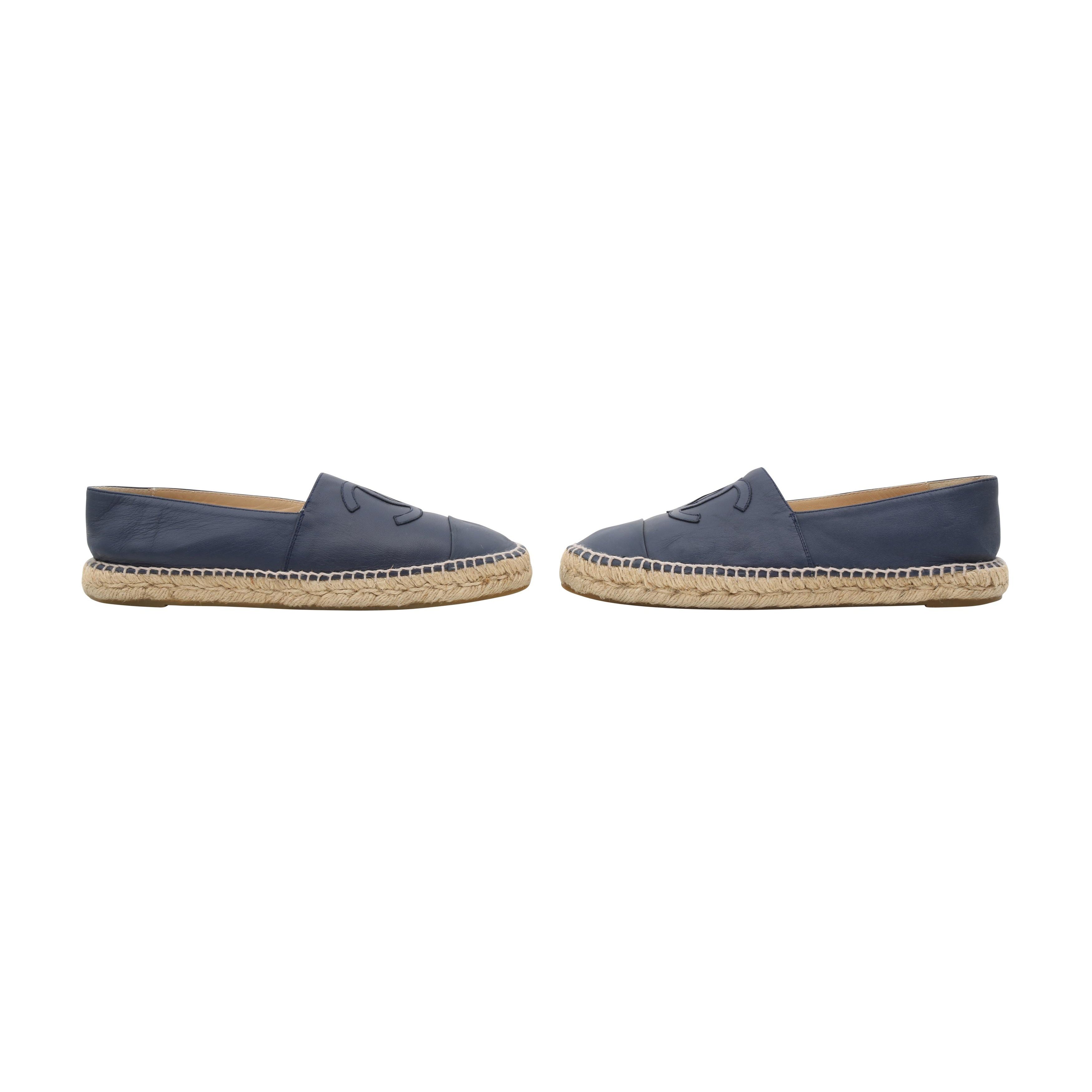 Chanel Blue CC Logo Flat Espadrille - Size 41 EU / 11 US
