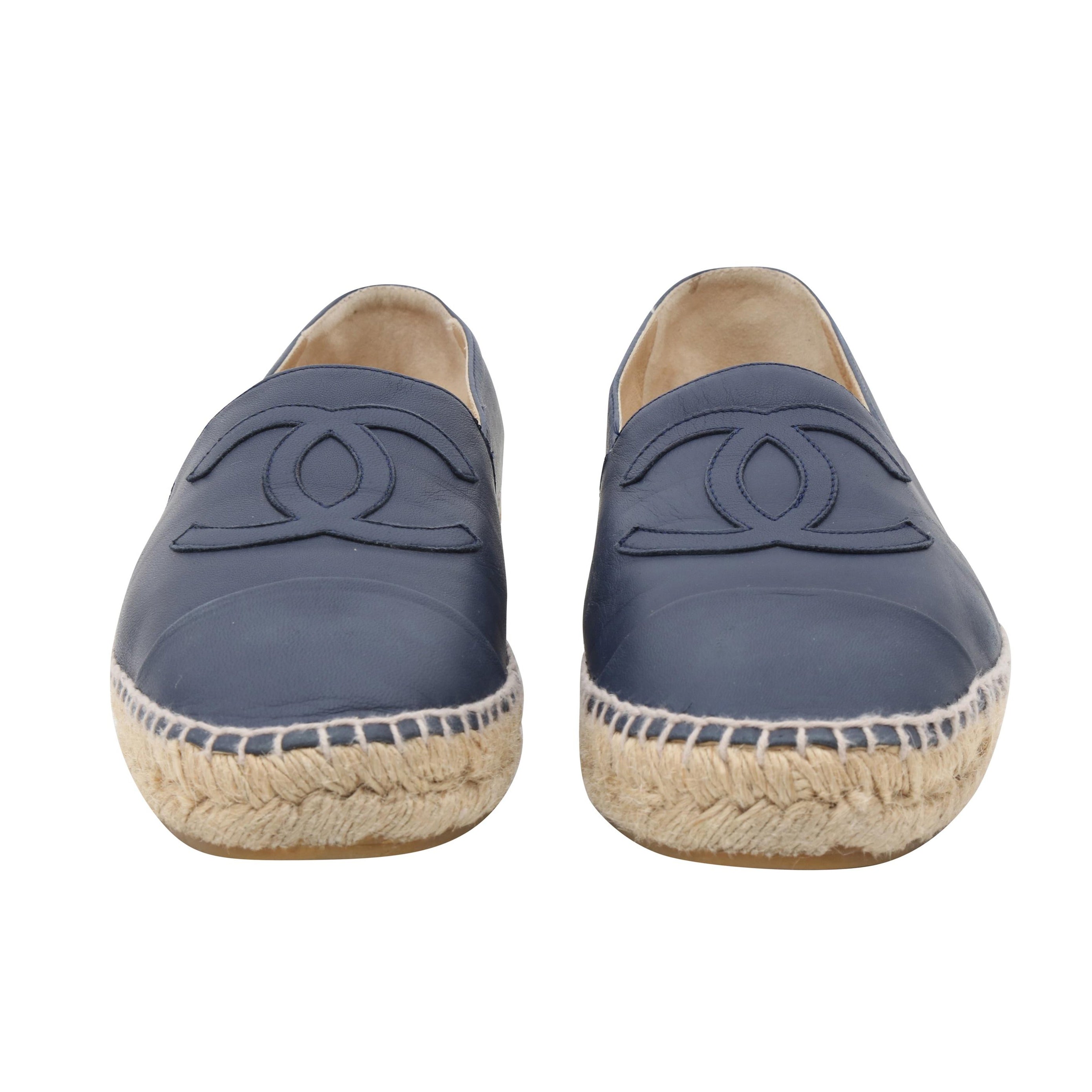 Chanel Blue CC Logo Flat Espadrille - Size 41 EU / 11 US