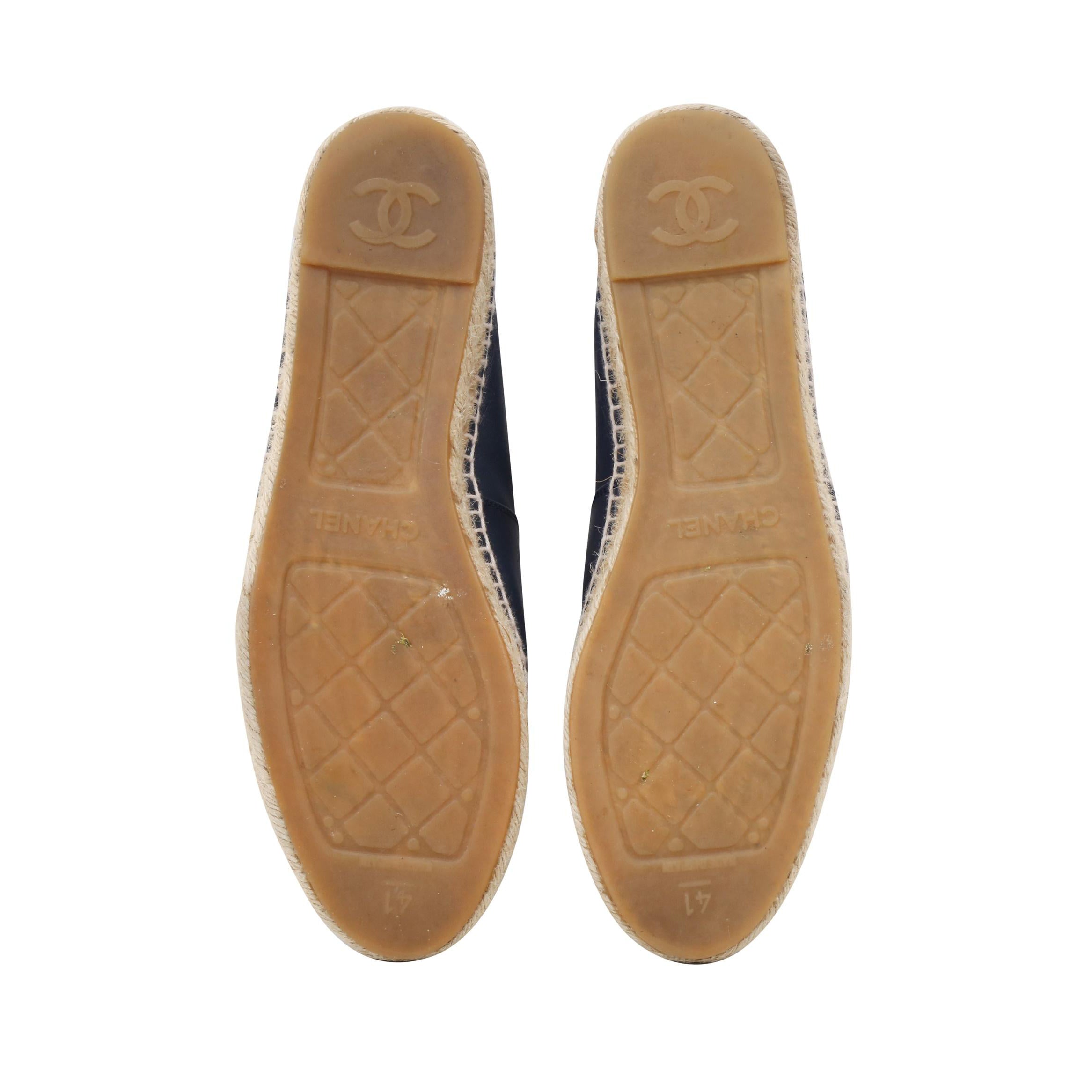 Chanel Blue CC Logo Flat Espadrille - Size 41 EU / 11 US
