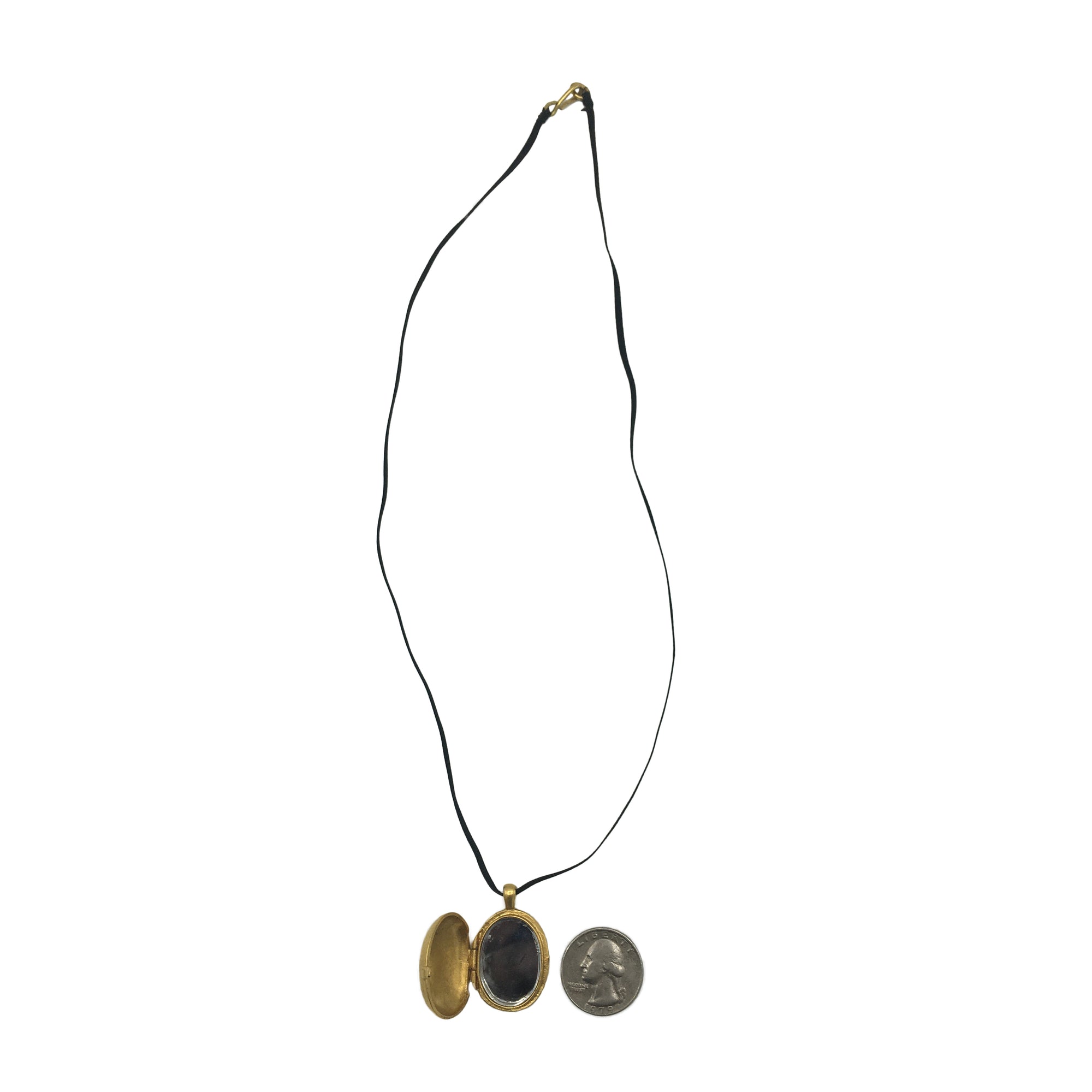 Chanel CC Mirror Medallion in Satin Ribbon Necklace