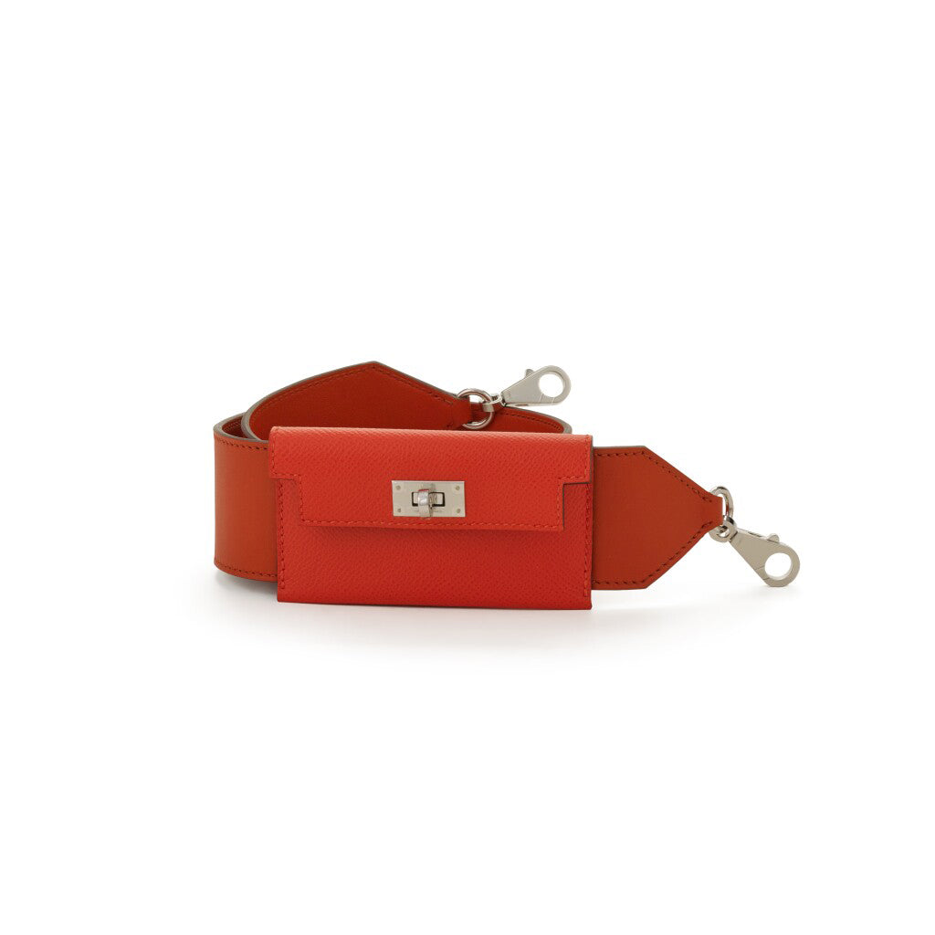 Hermès Capucine Swift and Epsom Bandouliere Kelly Pocket Strap with Palladium Hardware
