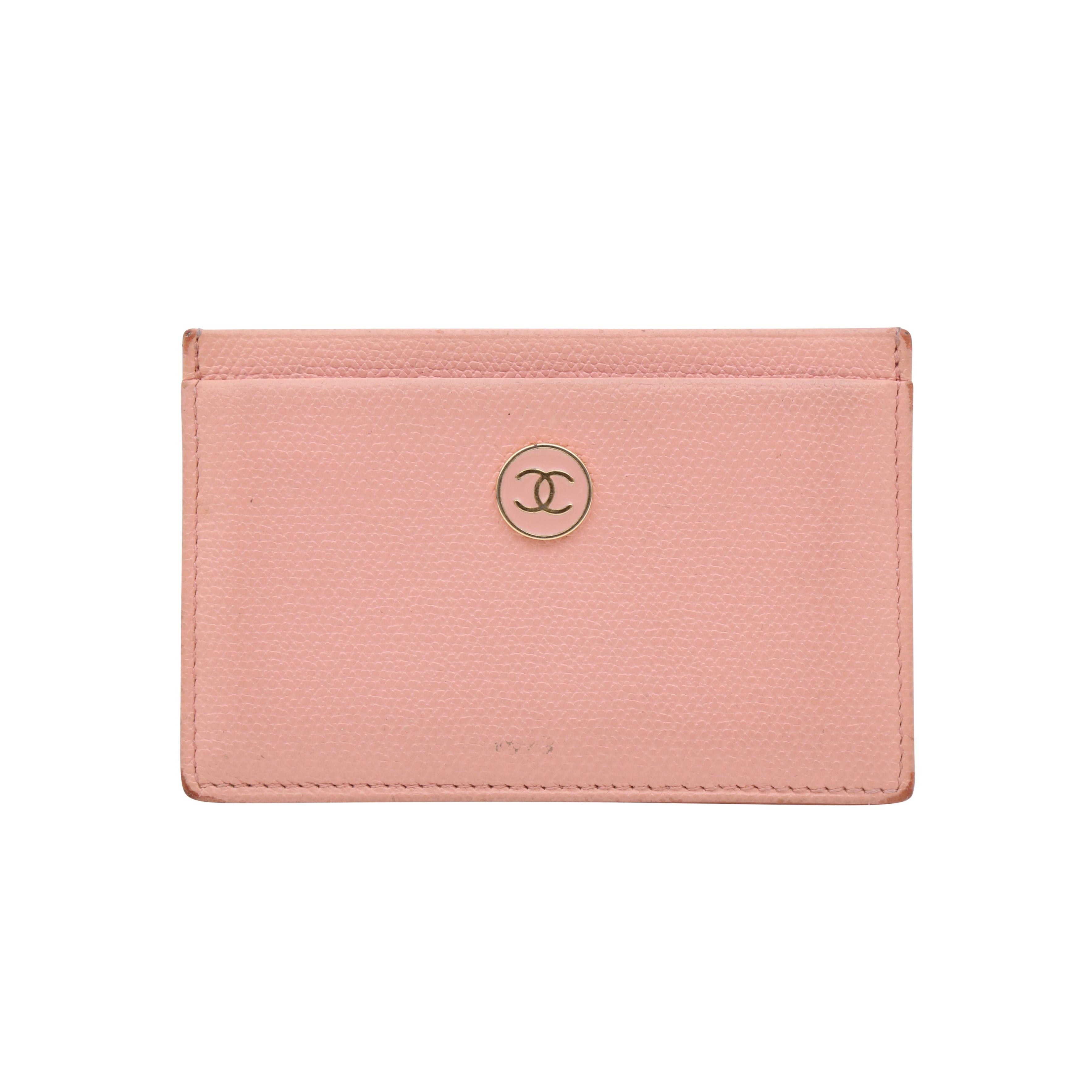 Chanel Pink CC Caviar Card Holder