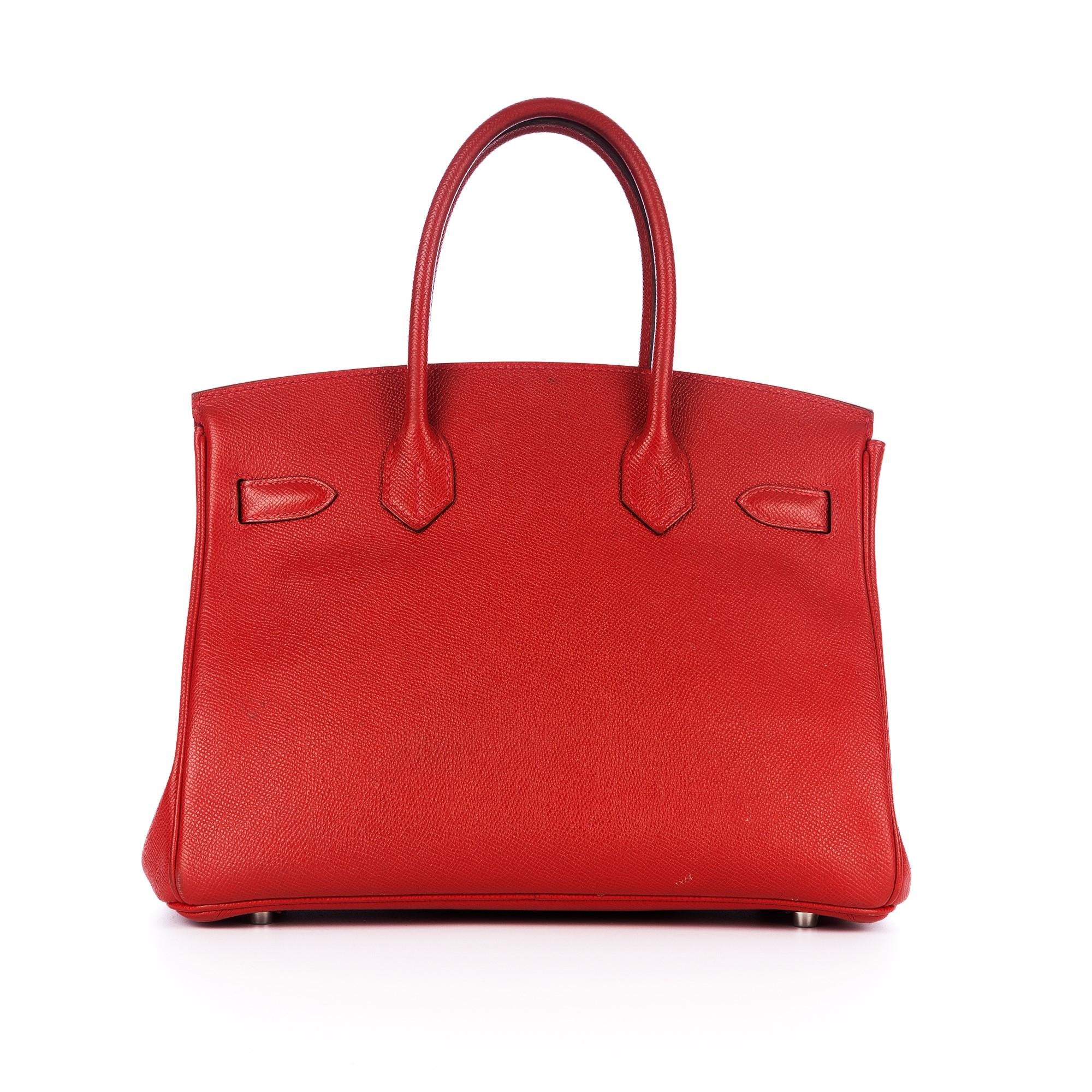 Hermès Rouge Casaque Epsom Leather Birkin 30 with Palladium Hardware 2014