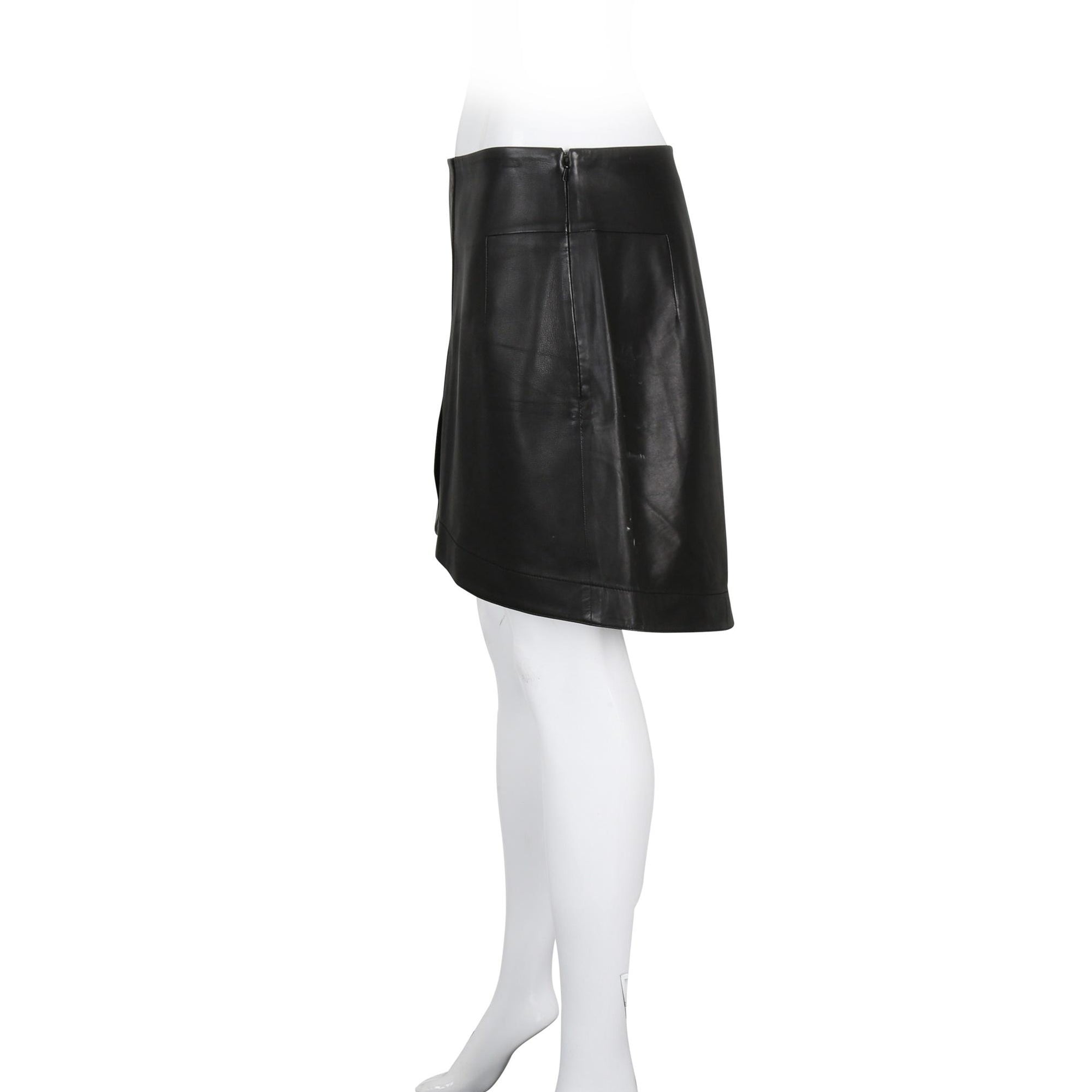 Balenciaga Black Lambskin Leather Mini Skirt