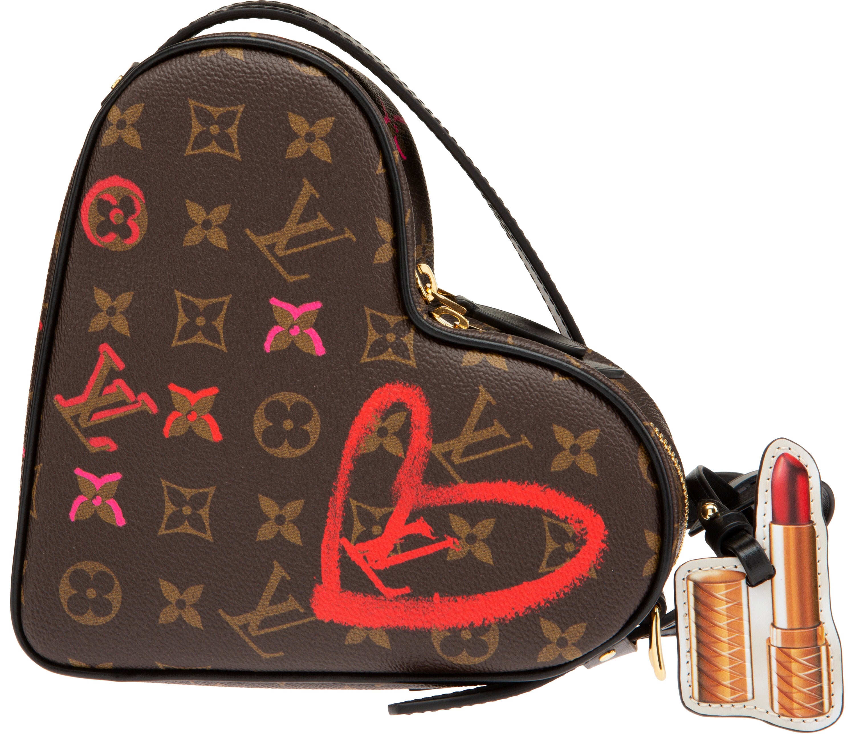 Louis Vuitton Limited Edition Brown Monogram Coated Canvas Sac Coeur Heart Bag with Gold Hardware