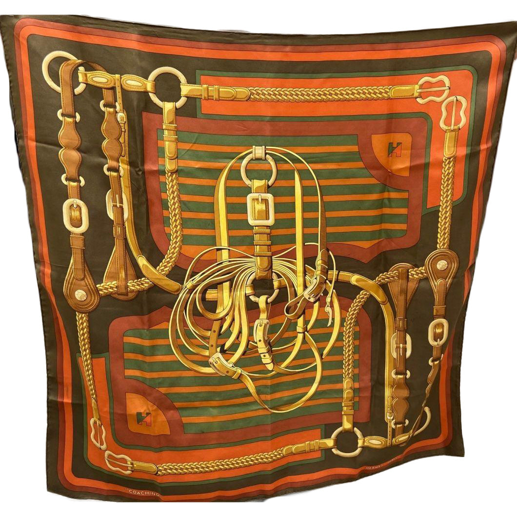 Hermès Coaching Square Silk Scarf