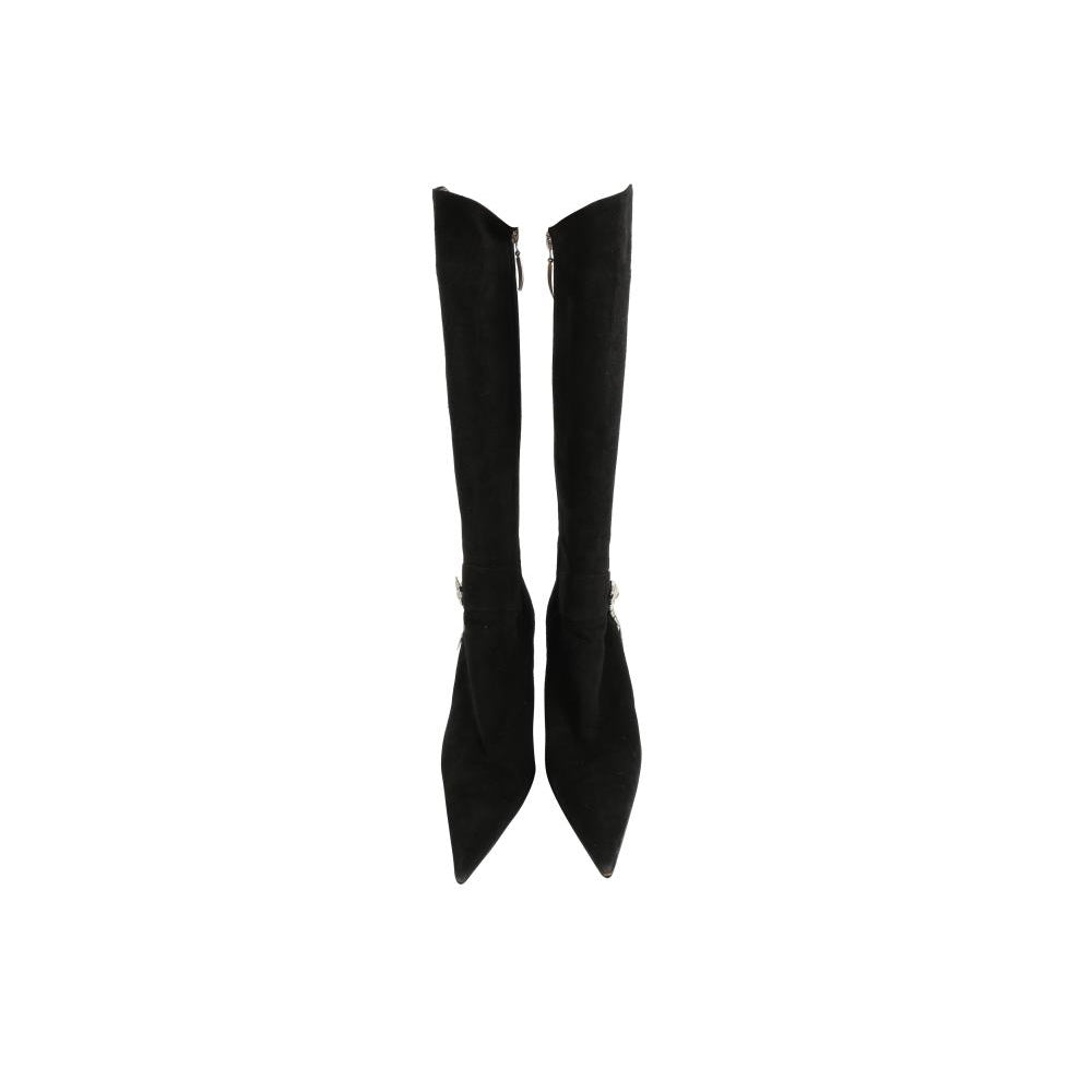 Cesare Paciotti Black Scorpion Charm Heeled Boot - Size 11