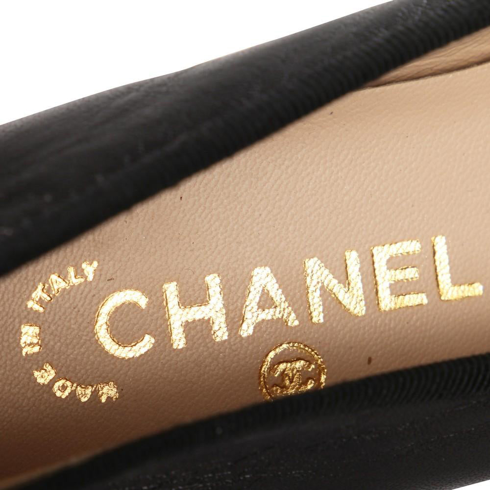 Chanel Black Two-tone Leather Ballet Flats - Size 38.5 EU/ 8.5 US