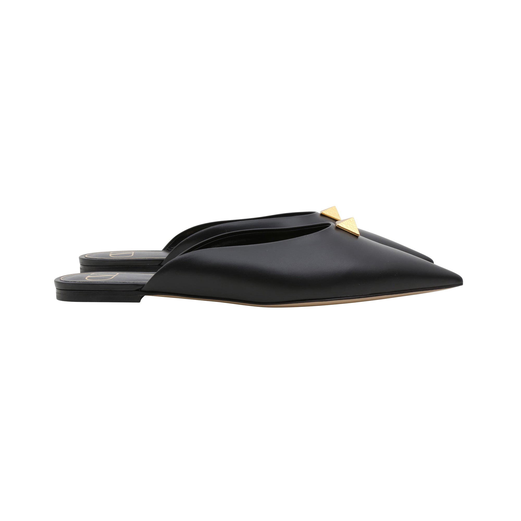 Valentino Garavani Black Roman Stud Flat Mule - Size 40.5 EU / 10.5 US