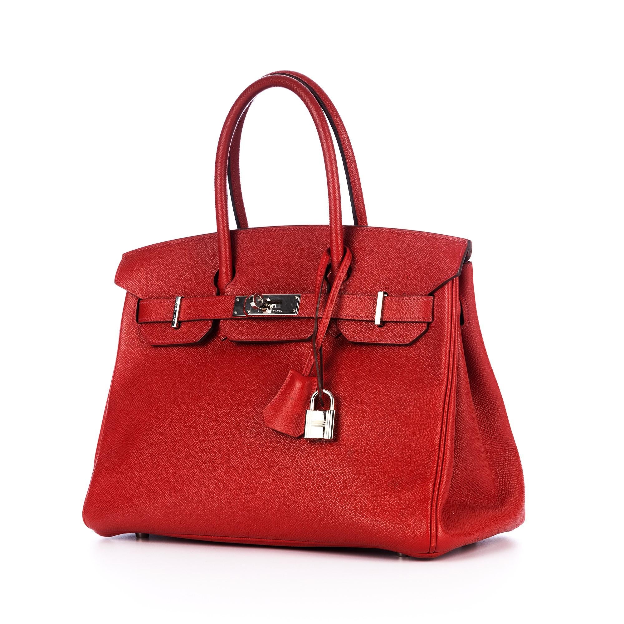 Hermès Rouge Casaque Epsom Leather Birkin 30 with Palladium Hardware 2014