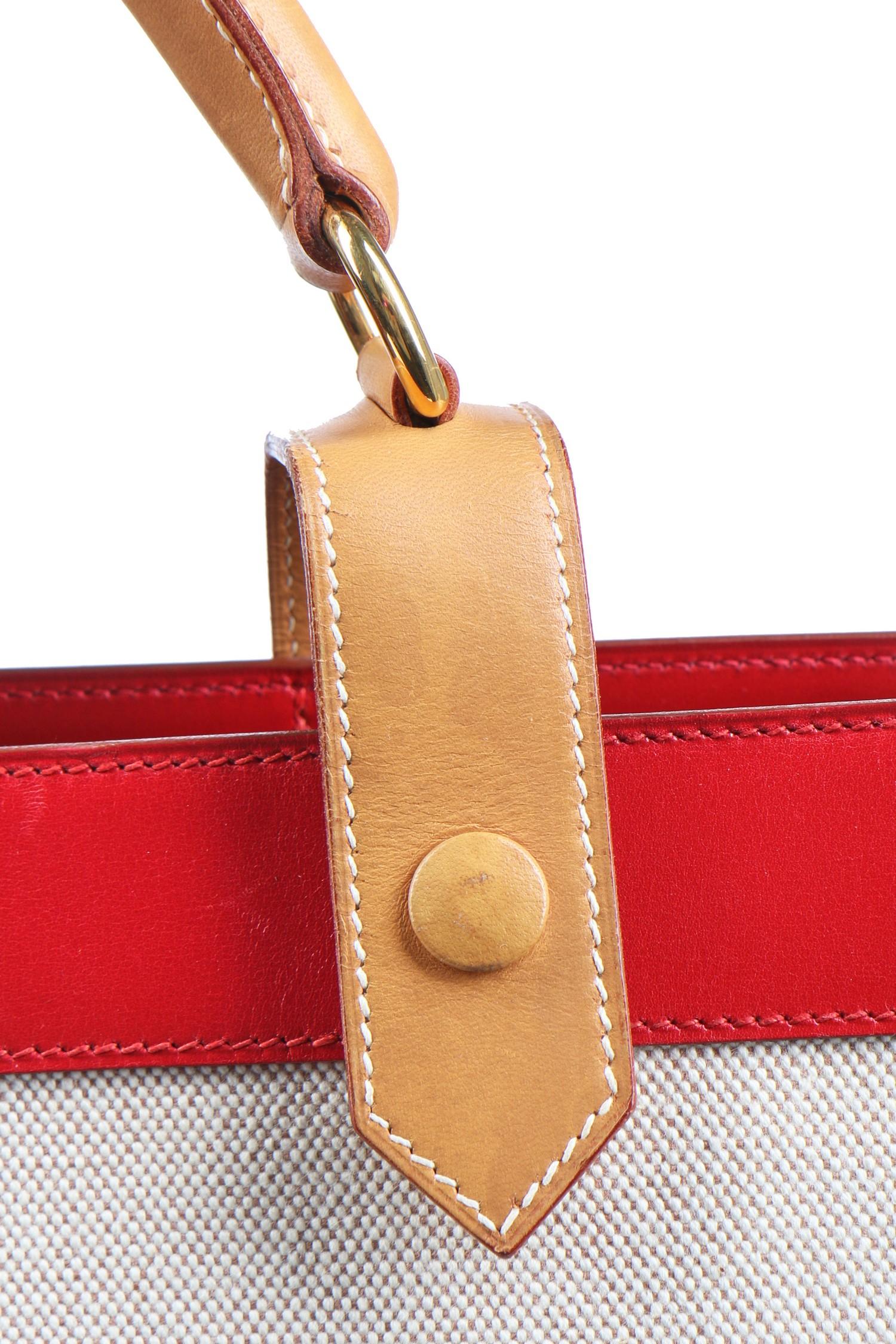 Hermès Toile Sac Himalaya Symbiose 43 with Gold Hardware