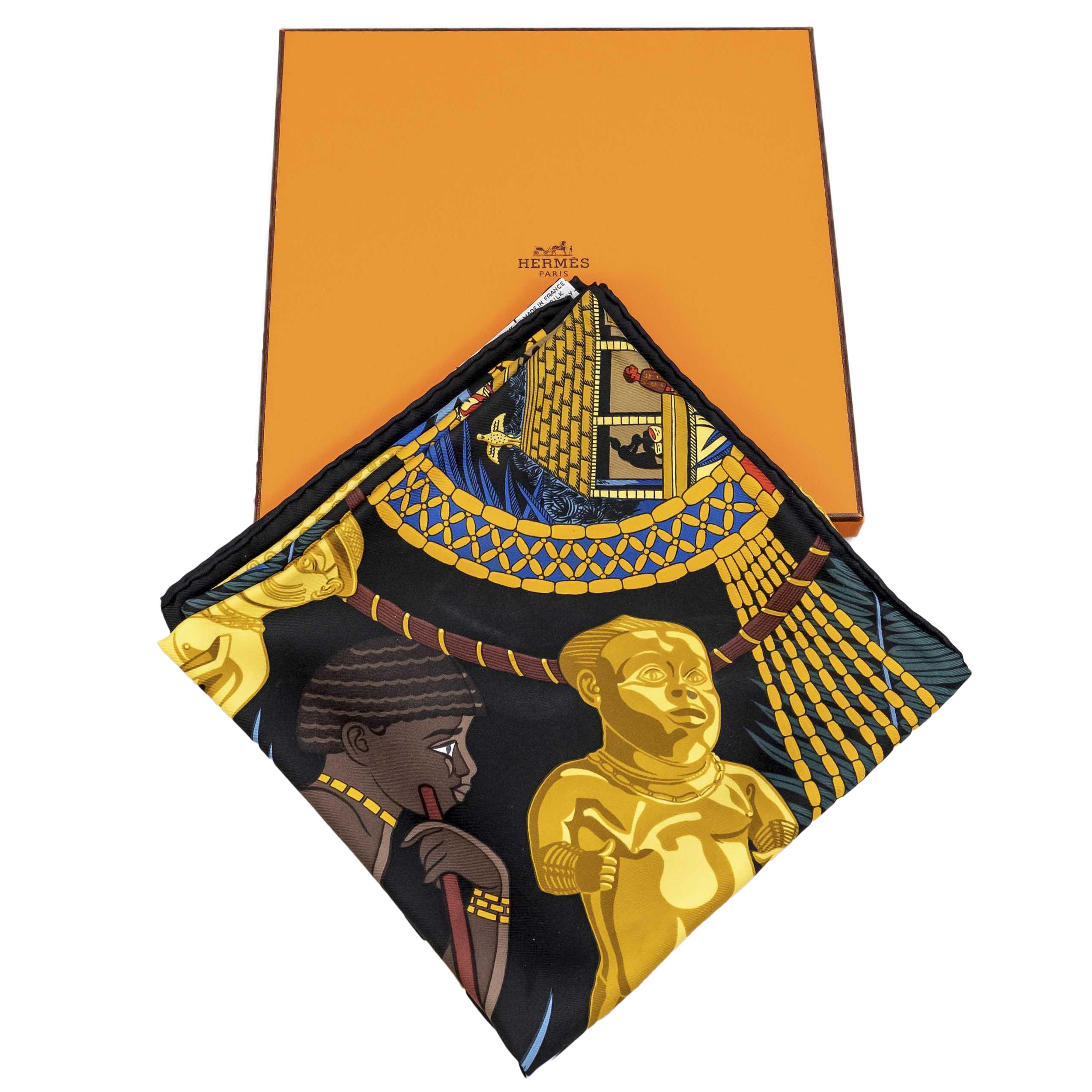 Hermès Polychrome Patterned Silk Scarf