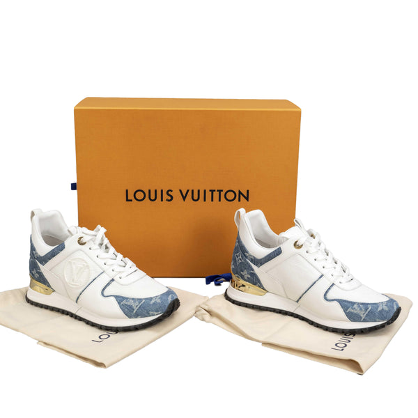 WMNS) LOUIS VUITTON Run Away Calfskin Sneakers Blue 1A5C2X - KICKS CREW
