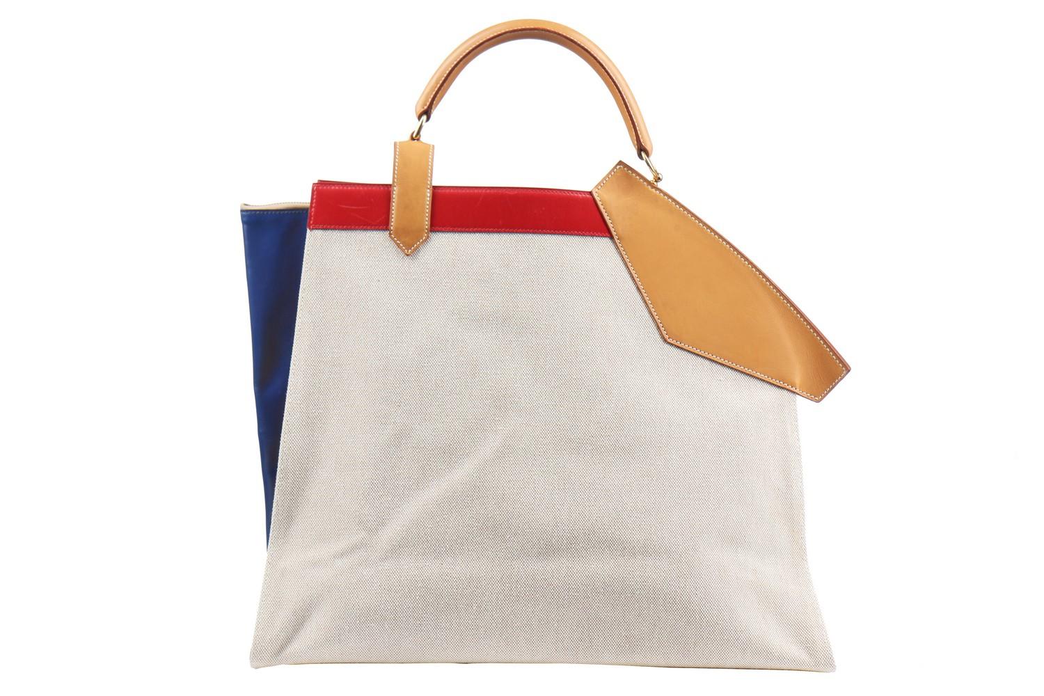 Hermès Toile Sac Himalaya Symbiose 43 with Gold Hardware