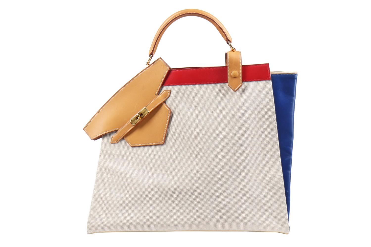 Hermès Toile Sac Himalaya Symbiose 43 with Gold Hardware