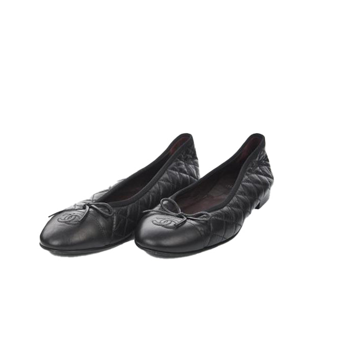 Chanel Black Quilted CC Ballerina Flats - Size 41.5 EU/ 11.5 US