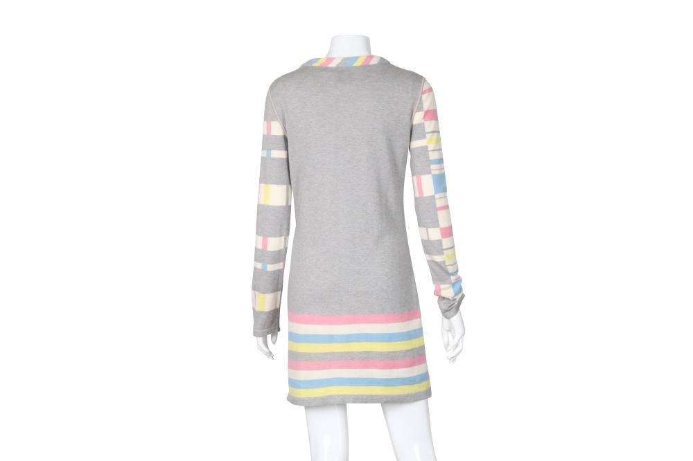Chanel Gray Stripe Knit Dress