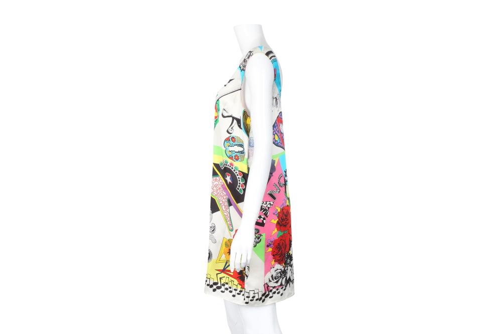 Gianni Versace Silk Print Shift Dress - Size 42