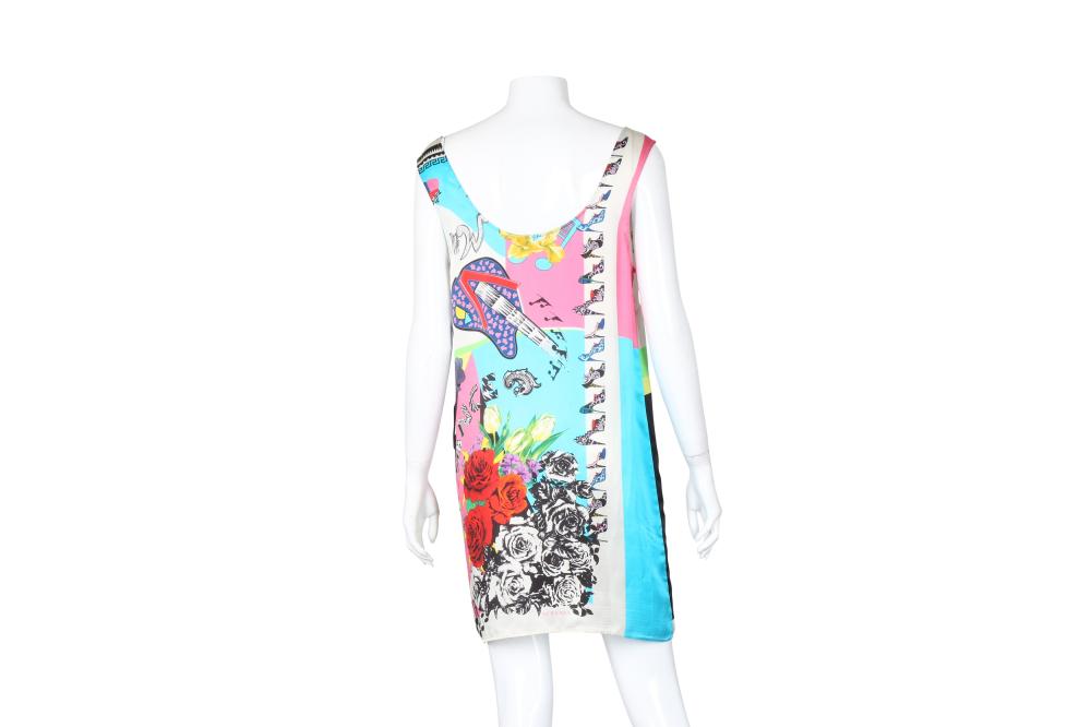 Gianni Versace Silk Print Shift Dress - Size 42