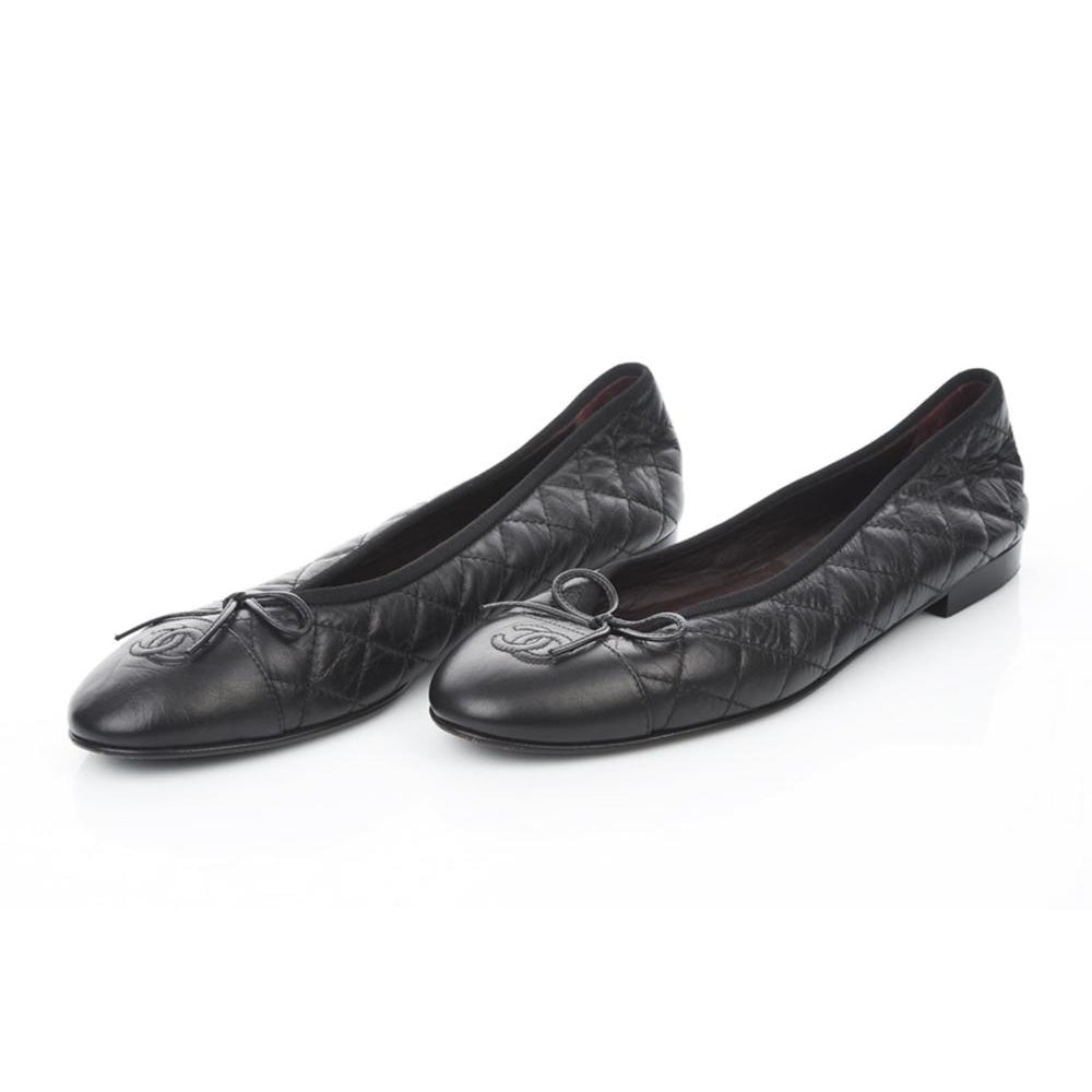 Chanel Black Quilted CC Ballerina Flats - Size 41.5 EU/ 11.5 US
