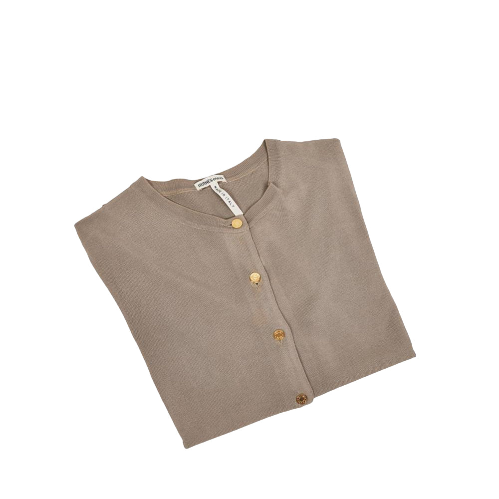 Hermès Taupe Cashmere Cardigan