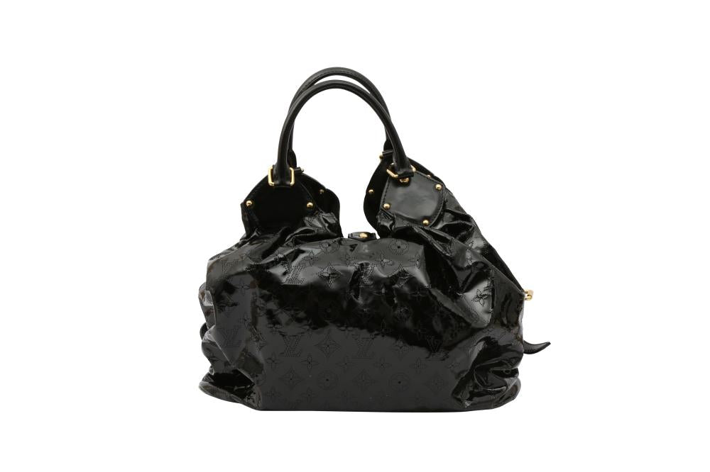 Louis Vuitton Black Mahina XL Hobo Bag
