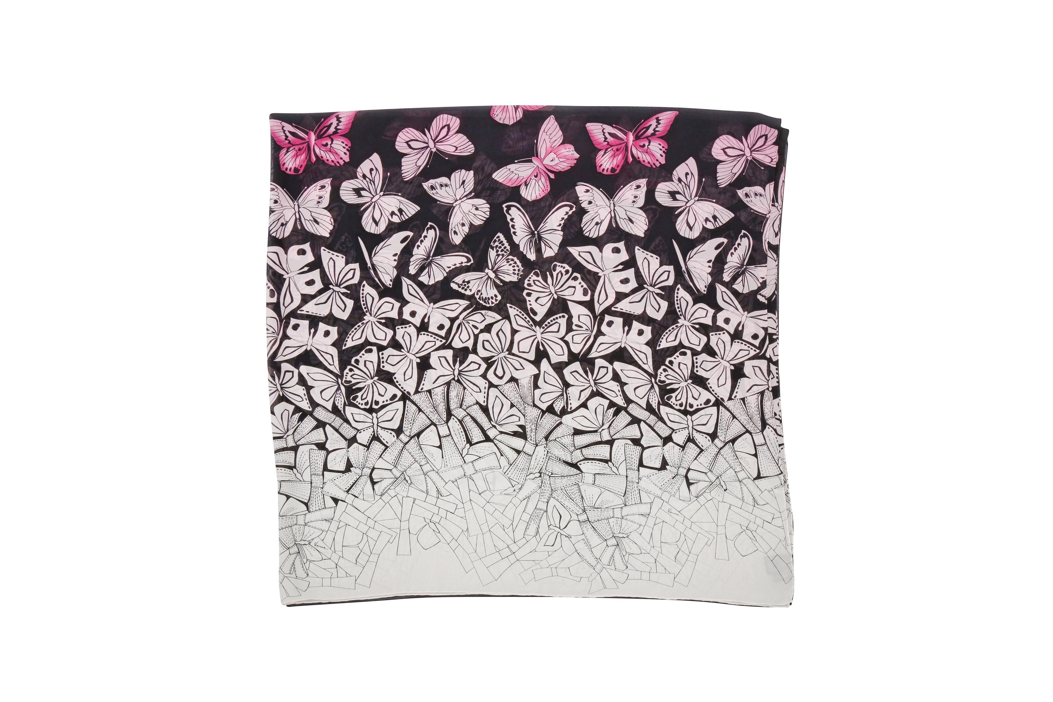 Versace Butterfly Silk Print Scarf