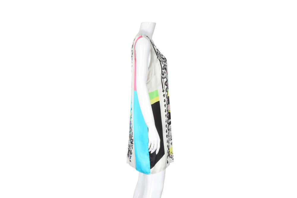 Gianni Versace Silk Print Shift Dress - Size 42