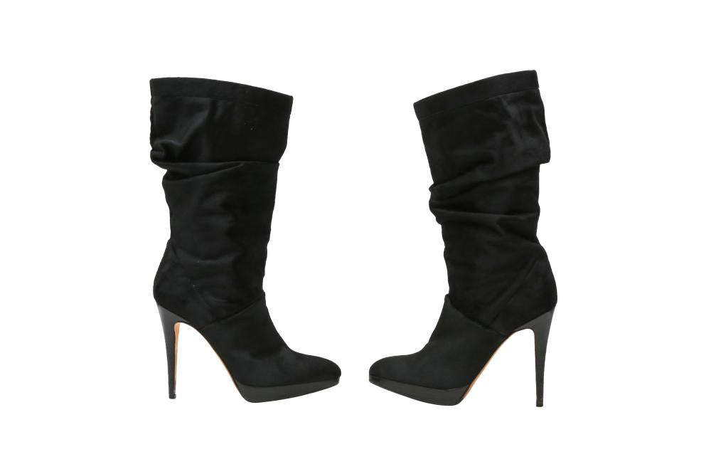 Brian Attwood Black Pony Hair Heeled Boots - Size 40 EU / 10 US