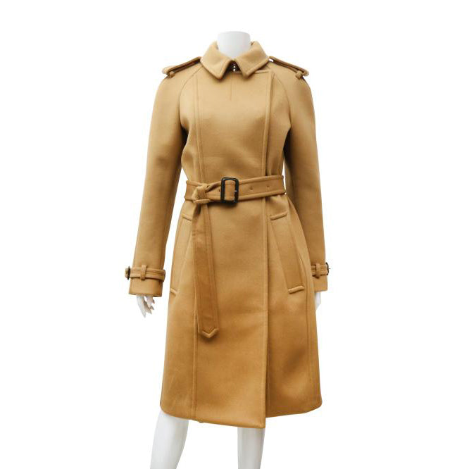 Burberry Kensington Double-Breasted Camel Cashmere Belted Coat