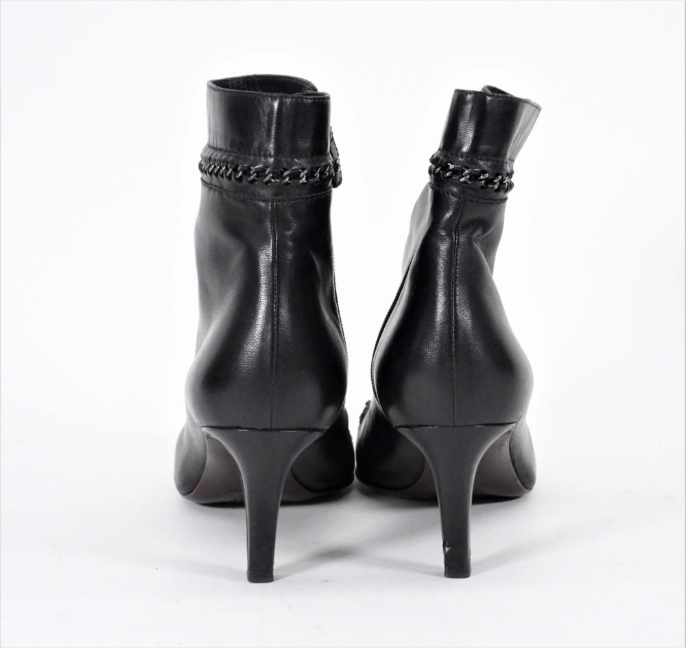Chanel Black Leather & Chain CC Boots - Size 41 EU / 11 US
